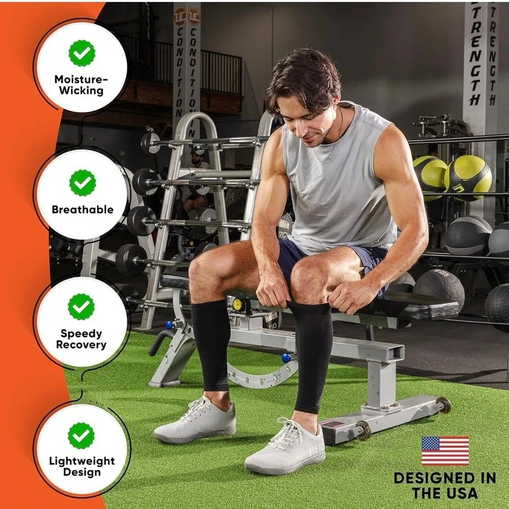 New Calf Compression Sleeves for Men and Women - (1 Pair) Footless Compression S